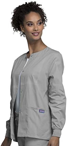 Cherokee WW Originals Scrubs Jacket for Women Snap Front 3 Pockets