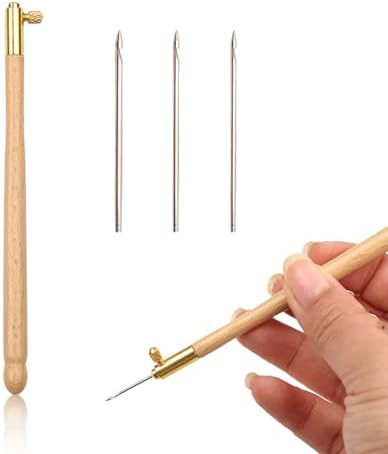 BRBASAP Tambour Embroidery Hook Needle Kit Beading Tool with 3 Needles for Beaded Designs Beadwork Sequin Crafting and Frame Work Complete Tambour Beading Kit for Beginners and Professionals