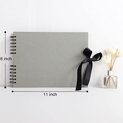 Vienrose Scrapbook Album 80 Pages 11x8 Inch Black | Kraft Paper, Diy Photo Album With Accessories, Memory Book, Wedding Birthday Travel Valentine