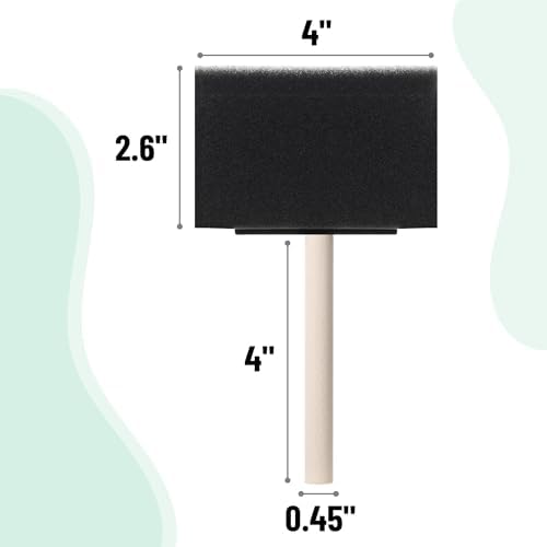 Bates Foam Paint Brushes, 4-Inch, 24 Pack - Sponge Brushes for Painting, Staining, and Mod Podge