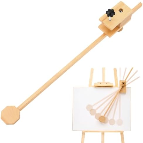 Cinnvoice Mahl Stick for Painting, Artist Hand Rest, Clamp On Beechwood Painting Support Stick, Adjustable Stable Hand Rest for Easel, Oil Acrylic Watercolor Paint Supplies for Artists Students