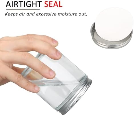 MILIVIXAY 20 Pack 8 OZ Thick Glass Clear Candle Jars with Silver Lids-Bulk Empty Candle Jars for Making Candles-Canning Jar for Spice, Liquid, Sample- Dishwasher Safe.