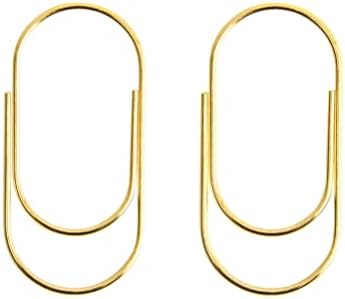 Gold Jumbo Big Paper Clips, 20pcs Oversized Gold Paperclips 50mm/2 inch Non Skid Smooth Finish Steel Wire Office Supply Accessories