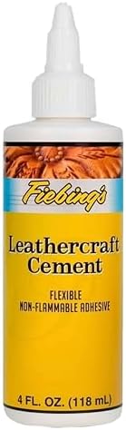 Fiebing's Leathercraft Cement - 4 oz Leather Glue Adhesive - Quick Drying, High Strength, Flexible, Permanent Bonding Leather Repair for Jackets, Shoes, Furniture, Purse - Non-Toxic & Non-Flammable