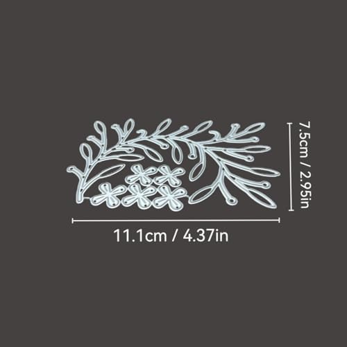 Scrapbooking Die-Cuts, Layer Frame Net Set Metal Cutting Dies for Card Making, Paper Craft Template, Background Embossing Stencils, DIY Album Décor (Branches Flowers-11.1x7.5cm)