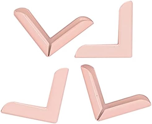 Craftelier - Set of 4 Large Metal Corner Pieces for Scrapbooking Projects and Other Crafts Such as Albums, Notebooks, Layouts or Planners | Size 22,5 x 5,5 x 3,3 mm - Baby Pink Color