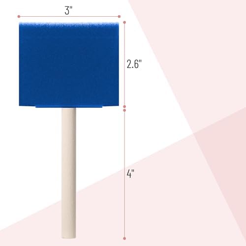 Bates 3-Inch Foam Paint Brushes, 24 Pack, Blue - for Painting and Staining