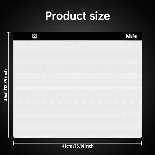 Mlife A3s Diamond Art Painting Light Board with 3 Adjustable Brightness Tracing Light Box, USB Powered LED Light Pad Diamond Art Accessories for Drawing, Sketching, Animation