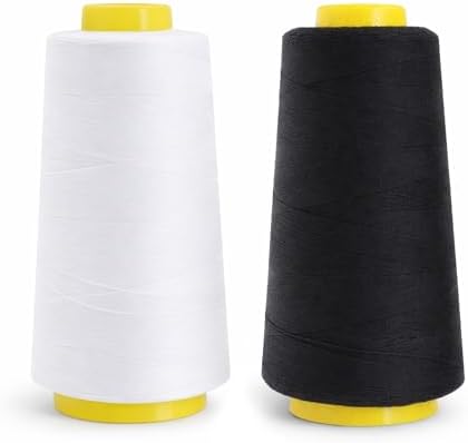 Mandala Crafts Black White Mercerized Cotton Thread for Sewing Quilting
