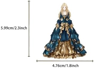 50 Pcs PET Transparent Princess Gown Stickers, Waterproof Vinyl Elegant Dress Decals for Laptop Skateboard Luggage, Colorful Ball Gown Stickers Gift for Kids Teens Adults(Princess)