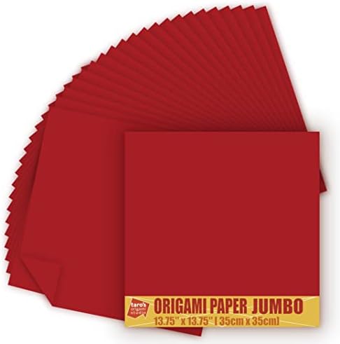[Taro's Origami Studio] TANT Jumbo 13.75 Inch (35 cm) Double Sided Single Color (Redish Brown) 20 Sheets (All Same Color) for Beginner to Expert (Made in Japan)