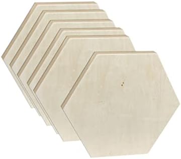 Unfinished Wooden Panels for Painting, Blank Wood Hexagon Framed Boards for Crafting Art Pouring (10x11.6 in, 6 Pack)