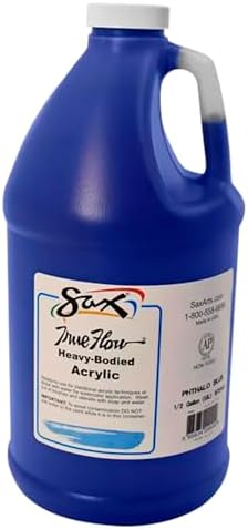 Sax True Flow Heavy Body Acrylic Paint, 1/2 Gallon, Phthaloyl Blue - 439283, 64 Fl Oz (Pack of 1)
