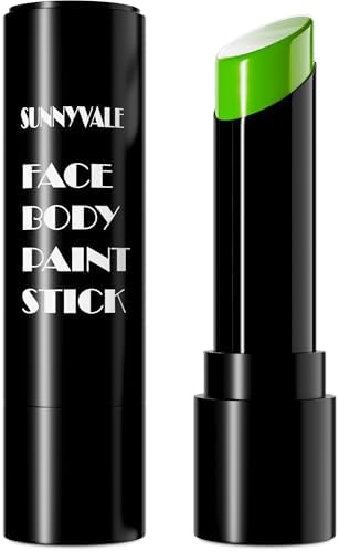 SUNNYVALE Halloween Green Face Body Paint Stick, Light Green Eye Black for Sports, Lime Foundation for Goblin Hulk Shrek Gamora Wicked Witch Hunting Camo Cosplay Costume Makeup