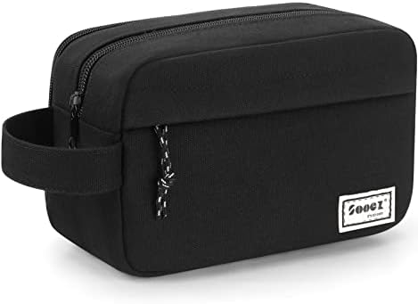 Sooez Big Capacity Pencil Case, Upgraded Canvas Pencil Pouch Large Pencil Bag Organizer, Separate Compartments Easy Grip Handle, Aesthetic Supply for School Teens Adults, Black Pen Case