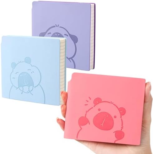 3 Pack Mini Capybara 5x5 Grid Notebooks Cartoon Pocket Quad‑ruled Journals