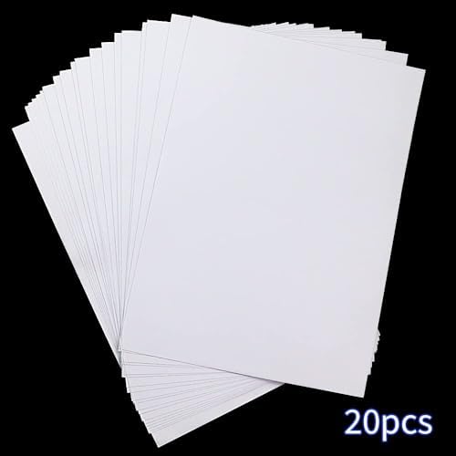 20 Sheets A4 Size 8.3x11.5 Inch Clear Double Sided Adhesive Tape Sheets, Super Strong Sticky Tape, DIY Art, Craft, Home Decorative Tape with White Liner