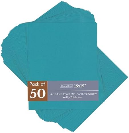 Ocean Blue 15x19 Uncut Premium Mat Board - No Opening - 50 Mats
