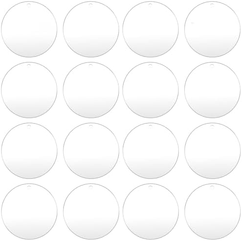 100pcs with Holes 1inch Blank Mini Acrylic Round Sheets | 2mm Thick, Clear Circular Blank Tags, For DIY Mini Pendant Jewelry Crafts Making Materials