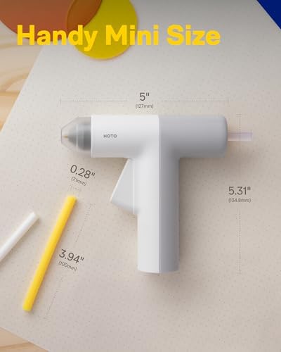 HOTO Cordless Hot Glue Gun, Mini Hot Glue Gun & 10 Colored Glue Sticks