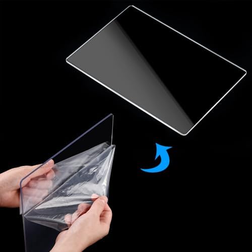 Blulu 2 Pieces Transparent Acrylic Die Cutting Pads, 8.7x6.1x0.1 Inch