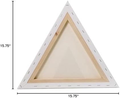 2 Pack Artist Blank Canvas, 40cm Stretched Canvas Frames Panel Board, Triangle Art Board for Acrylic Oil Painting