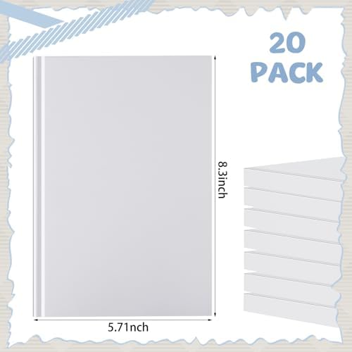 Henoyso 20 Pcs A5 Blank Notebook Journal Hardcover Sketchbook, 8.3 x 5.7 in