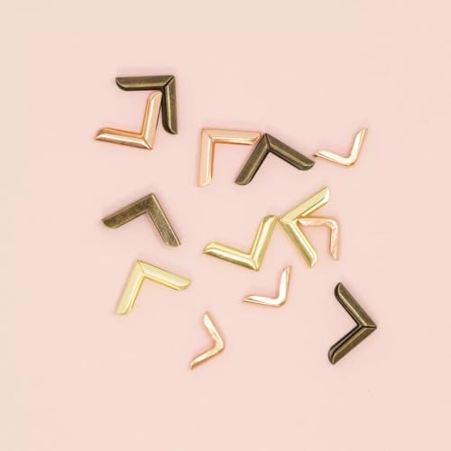 Craftelier - Set of 4 Mini Round Metal Corner Cutters for Scrapbooking and Craft Projects Such as Albums, Notebooks, Layouts or Planners | Size 16,8 x 3,6 x 3 mm - Rose Gold Color