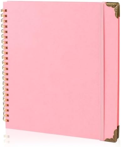 Joyberg Scrapbook 80 Pages, Scrapbooking Supplies 8 x 8 In, Scrapbook Album Suitable for Album Memory Book Wedding, Anniversary Family, DIY Craft Projects (Pink)
