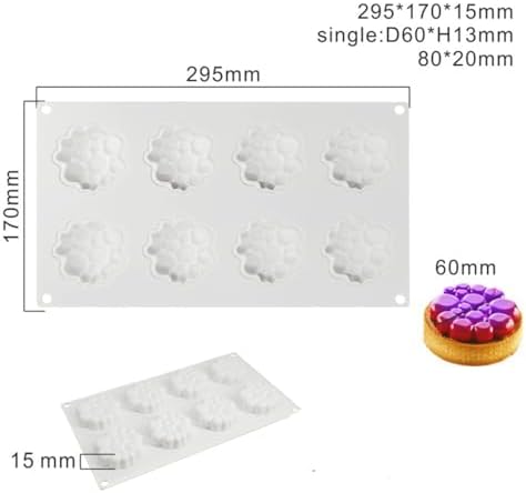 Silicone Mold for Baking Cakes,Soap Molds,Flower Shape Silicone Molds for Homemade French Dessert Mold for Pastry Chocolate,Jelly Chocolate Mold ＆ Ice Cube Tray (D_ Round Clouds Shape)
