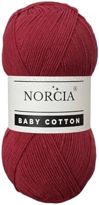 Baby Cotton, 55% Cotton 45% Acrylic Yarn, Fine/Sport (2) for Crochet and Knitting, Soft Amigurumi Yarn, 100 gr (361 yds)