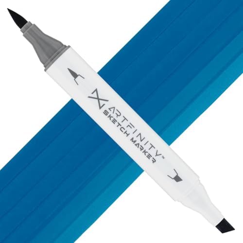 Artfinity Sketch Markers - Cyanine Blue B1-7, Vibrant, Professional, Dye-Based Alcohol Markers for Artists, Drawing, Travel, & More