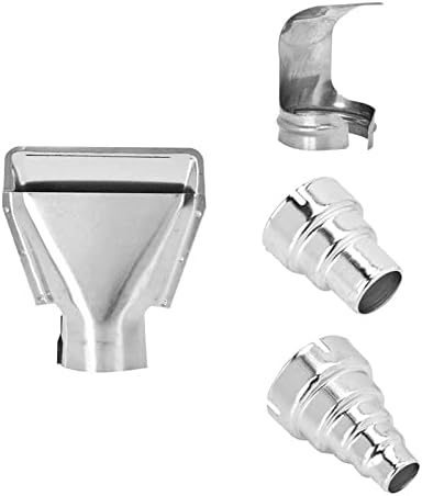 Zerodis 4Pcs Hot Air Guns Accessories, Stainless Steel Heat Guns Air Nozzles Attachments Kits Reflector Nozzle Tool Suitable for Shrink Wrapping Crafting Embossing Heating Painting