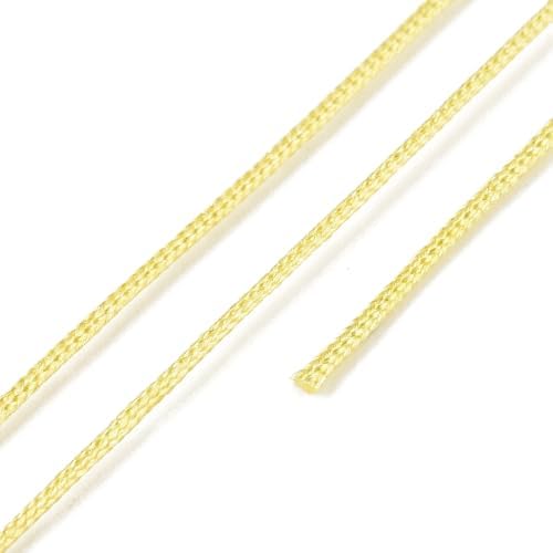 43 Yards Nylon String Friendship Bracelets String 0.8mm Nylon Beading Thread Braided Chinese Knotting Cord Macrame Cords for Kumihimo Necklaces Tassels Jewelry Crafts (Yellow)