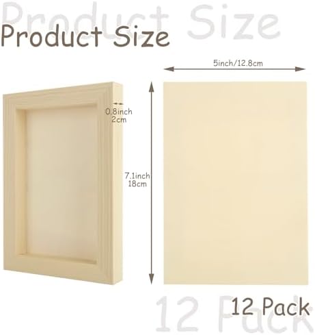 YAYODS 12 Pack Wood Panels 5 x 7 Inch Wood Canvas for Painting, 3/4’’ Deep Unfinished Wooden Boards for Art Crafts Acrylic and Oil Painting Pouring DIY Projects