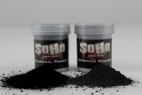 SoHo Urban Artist Graphite and Charcoal Drawing Powders - 15 Grams & Creative Mark Complete Charcoal and Pastel Blending Set