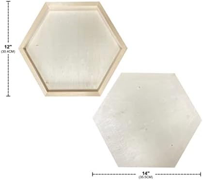 12x14 in Wood Panel Boards Wooden Hexagon Shaped Canvas for Painting Crafts(6 Pieces)