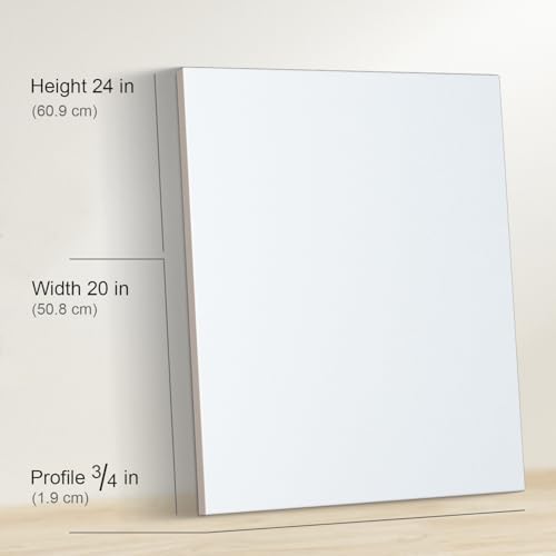 PHOENIX 20x24 Inch 2 Pack Artist Canvas - Large Stretched Canvases for Painting - 3/4 Inch Profile, 100% Cotton 11 Oz. Gesso Primed White Blank Professional Canvas Oil & Acrylic Paints