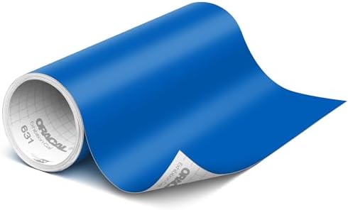 ORACAL 631 Matte Gentian Vinyl Durable Roll Easy to Weed Permanent Adhesive Craft Vinyl for Plotting Machines, Decals & DIY Projects 12” x 15ft + Transfer Tape 12" x 24"