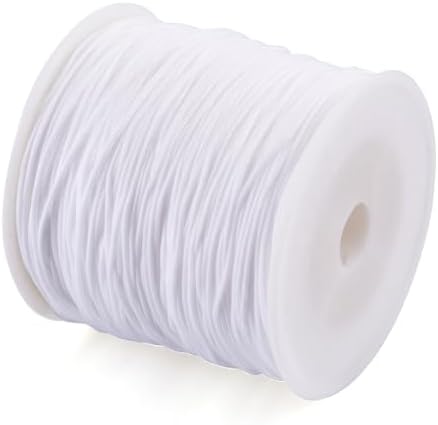 0.8mm White Nylon Cord for Jewery Making, 100 Yards Kumihimo Bracelet String Beading Thread for Braided Ornament Lanyard Chinese Knot Macrame Craft