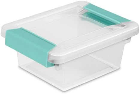 Sterilite Clip Box, Stackable Clear Plastic Bins- Mini, 24-Pack | Storage Containers with Latching Lids for Writing, Arts or Crafts Supplies - Home, Office, Classroom & Workshop Organization