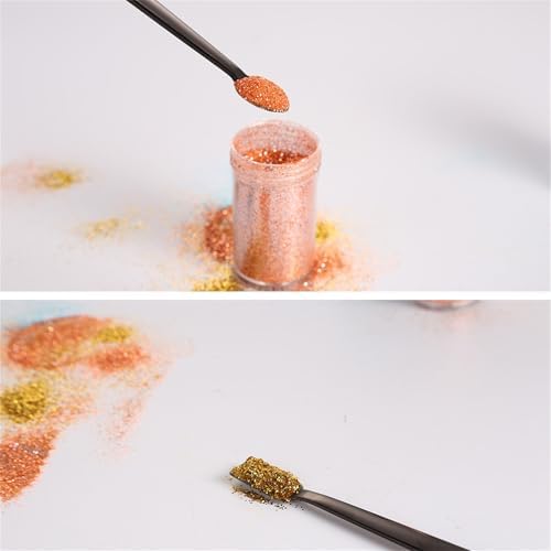 Briartw 5 Colors 304 Stainless Steel Craft Spoons Set for DIY Scrapbooking Glitter Embossing Powders Sequins and Other Small Embellishment Craft Cardmaking High Lighten