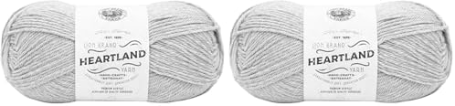 Lion Brand Yarn Heartland Yarn for Crocheting, Knitting, and Weaving, Multicolor Yarn, 2-Pack, White Sands, 2259 Foot (Pack of 1)