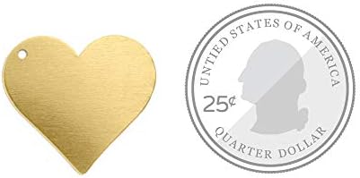 ImpressArt - Premium Metal Stamping Blanks for Metal Stamping and Jewelry Making (24 Pack) (3/4" Heart w/Hole, Brass)