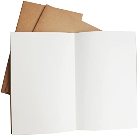 Wanderings Large Blank Travelers Notebook Insert/Large Journal Refill | 7" x 10.7" (18 x 27cm) | 3 Booklets, 180 Blank Pages | Travelers Notebook Refills for Journals, Diaries, Planners