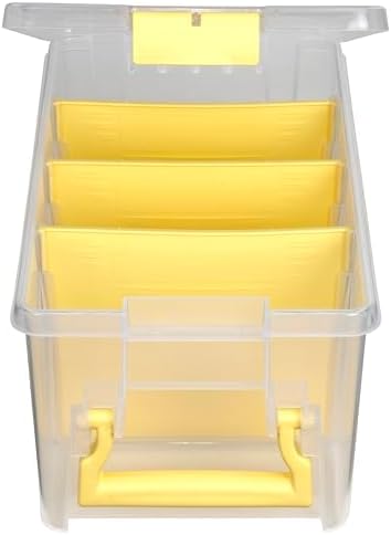 ArtBin Semi Satchel Craft Organizer with 3 Dividers, Yellow Accents