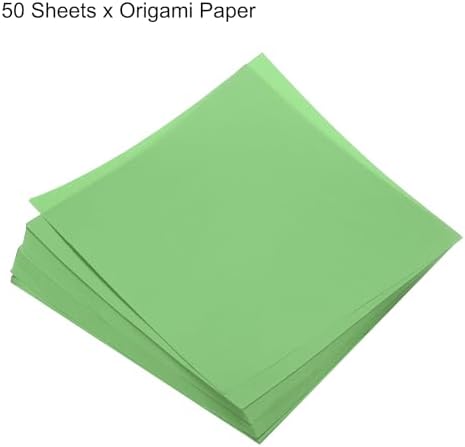 MECCANIXITY 50 Sheets Origami Paper Double Sided 8x8 Inch(20x20cm) Square Sheet for Art Craft Project, Beginners, Gifts Decor, Green