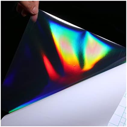 Bleidruck 25 Sheets Clear Holographic Laminate Sheets Self-Adhesive Paper | Rainbow Holographic Sticker Paper Waterproof Cold Laminating Overlay Adhesive Film A4 Size (8.3x11.7in)