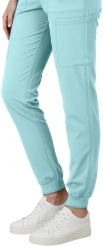 Med Couture Luma Jogger Scrub Pants for Women with Rib Knit Waistband