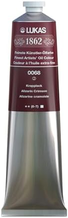 Lukas 1862 Professional German Oil Paint, Alizarin Crimson 200 mL - w/Beeswax & Non-Yellowing Sunflower Oil, Short Drying Time, Smooth, Outstanding Lightfastness